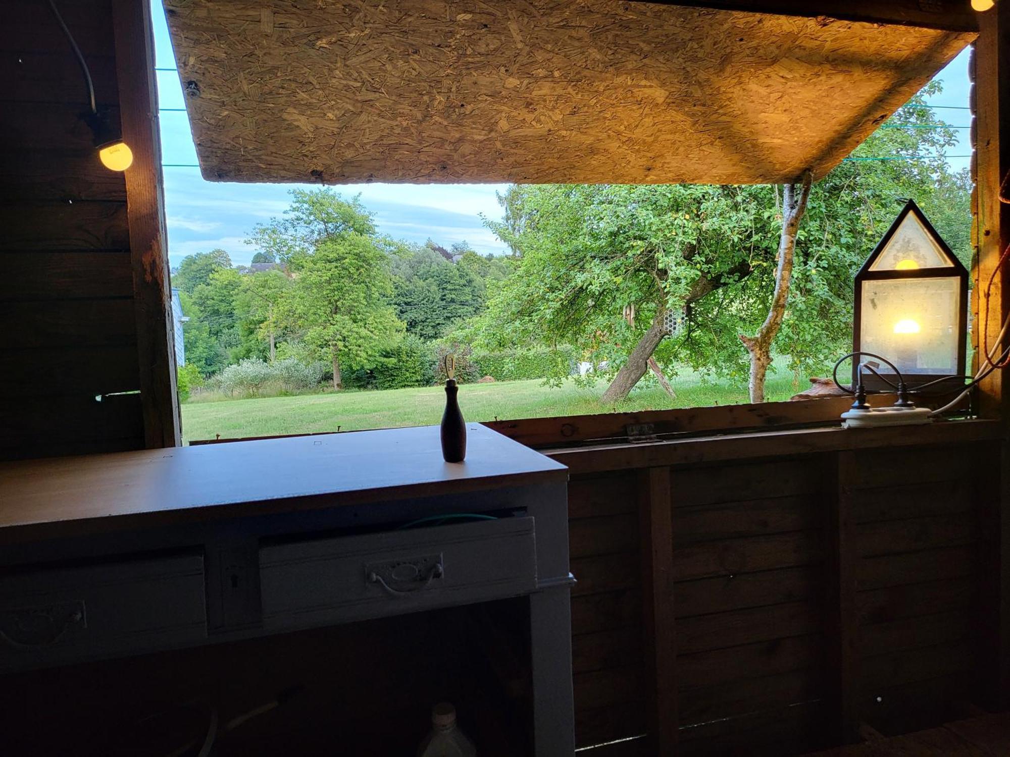 A La Salle De Jeux Et Son Jardin Autour De La Cabane Verte Dinant Extérieur photo